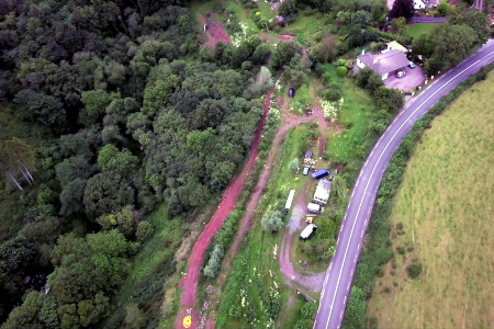 aerial view of the orchard